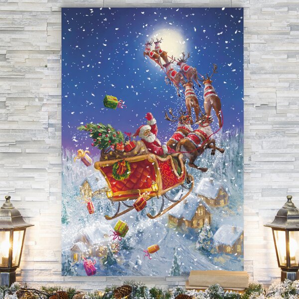 Santa And Sleigh Wall Art | Wayfair